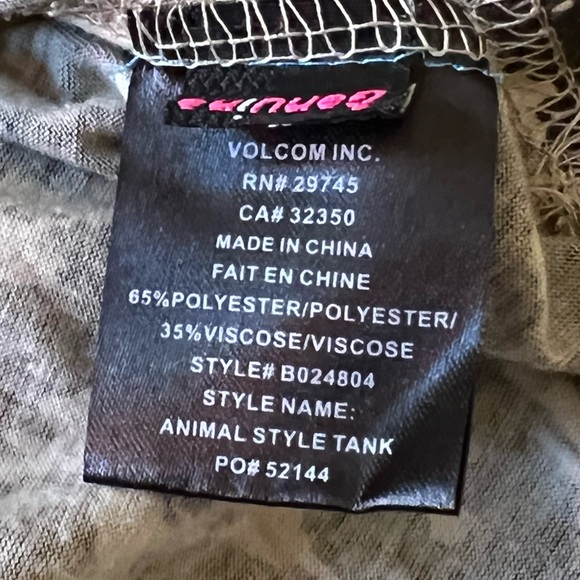 Volcom "Animal Style" Tank - Animal Print - Flowy Scoop Neck High Lo - Junior XL - Picture 15 of 16